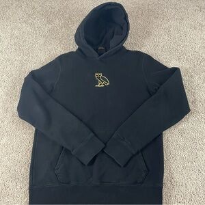 OVO Octobers Very Own Drake Embroidered Owl Hoodie Size Small Black Gold R1